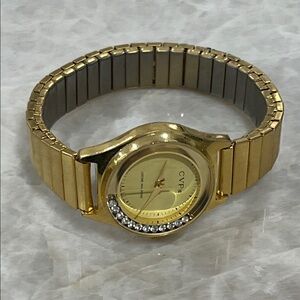 Vintage CVP vIII, Gold-Tone Floating Crystals Handwind  Ladies Watch